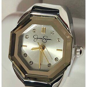Jessica Simpson silver tone ring watch 22 mm